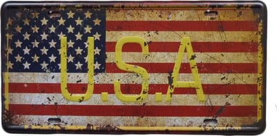 Wandbord - USA vlag - Metalen wandbord - Mancave - Mancave decoratie - Retro - Metalen borden - Metal sign - Bar decoratie - Tekst bord - Wandborden – Bar - Wand Decoratie - Metalen bord - UV beste