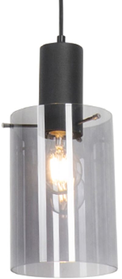 QAZQA vidra - Moderne Hanglamp - 1 lichts - Ø 140 mm - Zwart - Woonkamer | Slaapkamer | Keuken