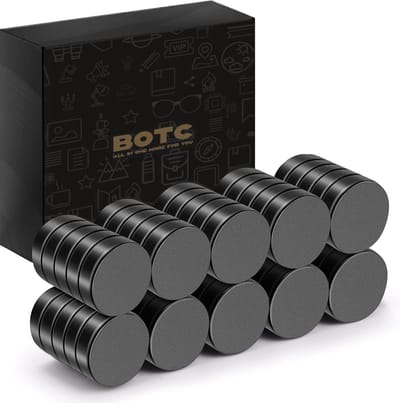 BOTC Super sterke magneten - 20 Stuks magneetjes - 10x3MM - Inclusief Opbergdoosje met bewaardoosje - Punaise voor prikbord - Zwart