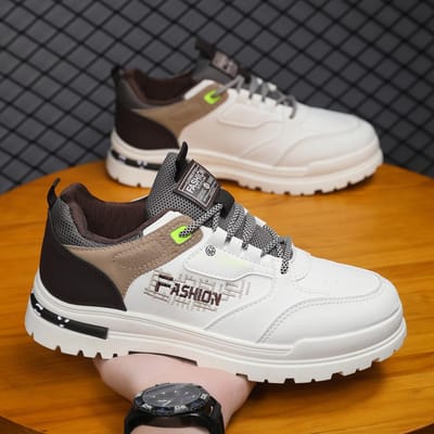 Lente Herenschoenen Nieuwe Ademende Hoge Schoenen Heren Trendy Witte Schoenen Dikke Zool Sport Casual Boradschoenen Heren 45 gray