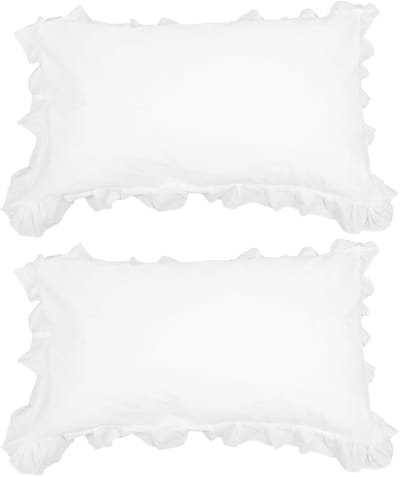 Witte kussenslopen met ruches voor een stijlvolle slaapkamer en comfortabel bed, 1 paar