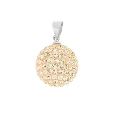 Blinx Jewels Zilveren Hanger Perzik Bol Steentjes Strass