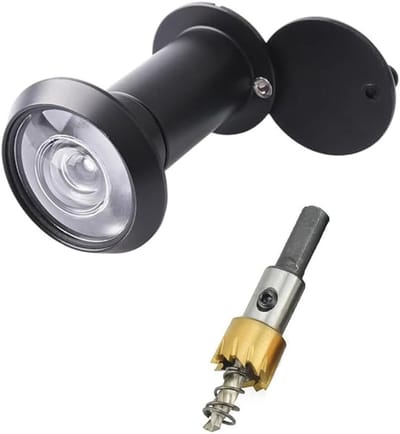 Deurspion met Privacy Scherm, 220° Kijkhoek, Optisch Glas, Voor Deuren van 35-60 mm Dikte, Inclusief Boor, Veiligheid en Privacy voor Thuisgebruik