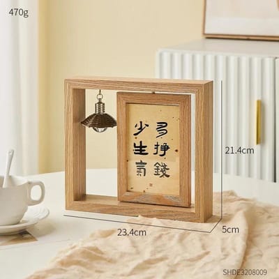 Houten Creatieve Fotolijst Tafel Ornamenten Zes-inch Zeven-inch Woonkamer Wijnkast Studeerkamer Kantoor Huis Zachte Decoratie Geschenken beige