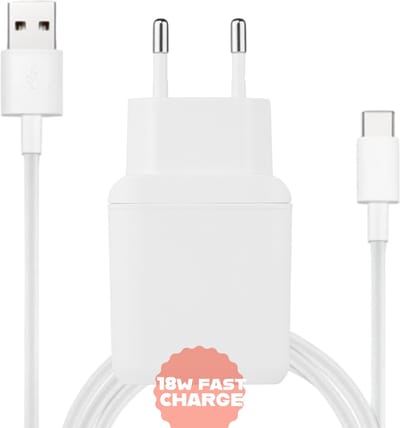3A USB Lader met USB C Kabel - 1 Meter - 3x Sneller Opladen - Quick Charge 3.0 - 18W USB Snellader