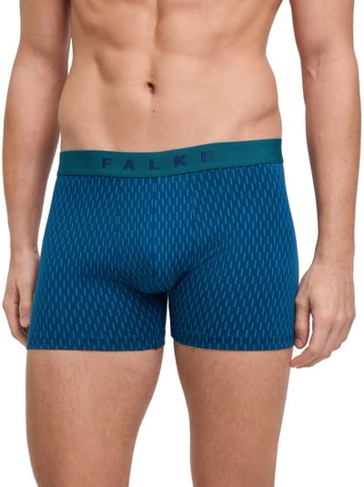 FALKE Daily Comfort Print 2-Pack huidvriendelijk elastisch katoen multipack broek van onderlaag heren blauw - maat S
