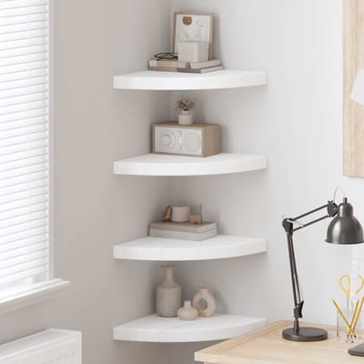 vidaXL - Hoekschappen - zwevend - 4 - st - 35x35x3,8 - cm - MDF - wit