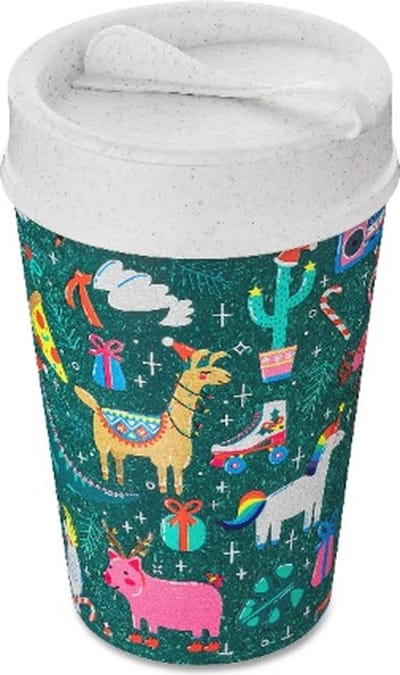 Dubbelwandige Koffiebeker met Deksel, 0.4 L, Organic, Crazy Christmas - Koziol | Iso To Go