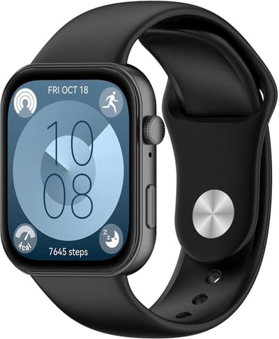 By Qubix - Siliconen sportband - Zwart - geschikt voor Huawei Watch Fit 5 / 4 / 3