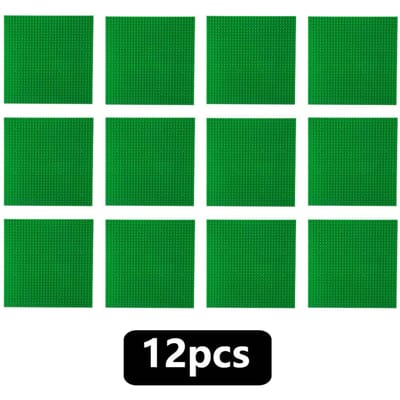 12 Pièces 32x32 Points Plaques de Base Intemporelles Briques de Construction Assemblage Compatible MOC Friends Ville 12pcs32x32 vert