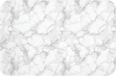 WC mat 60x40 cm - Antislip - Wit - Marmer - Grijs - Toiletmat - Vloermat - Douchemat - Toilet tapijt - Toiletmatten