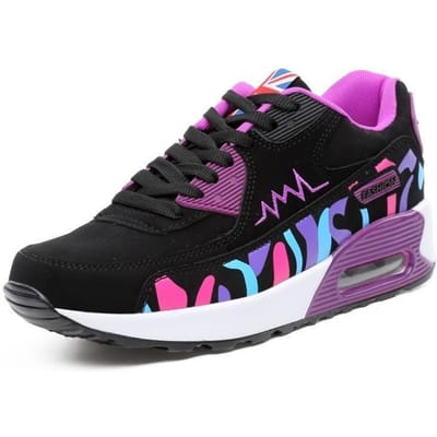 Lente Damesschoenen Sport Hardloopschoenen Mesh Koreaanse Versie Vrouwelijke Student Luchtkussen Schoenen Dames Enkele Schoenen 36 black