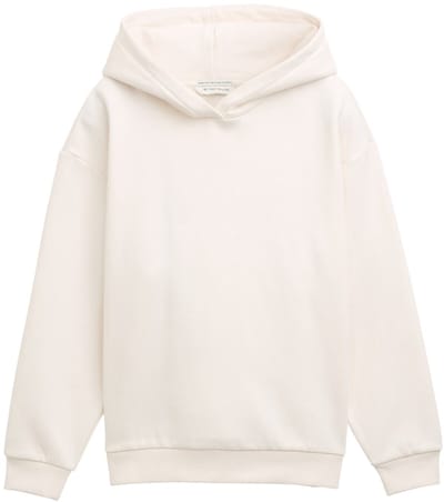 Tom Tailor - Sweater met oversized capuchon en opdruk op de rug - Maat 128 - Gardenia White