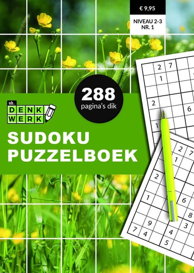 Sudoku Puzzelboek - 288 pagina's - niveau 2/3 - nummer 01 - Denkwerk
