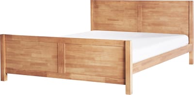 CHAMPAGNAT - Tweepersoonsbed - Lichtbruin - 180 x 200 cm - Rubberhout