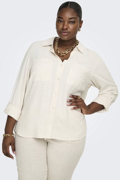 ONLY CARMAKOMA - CARSIESTA YASMIN LS LI BL SHIRT PNT NOOS Dames Blouse