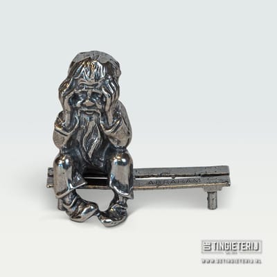 Abraham op bankje - 50 jaar - cadeau abraham - sara cadeau - jubileum - uniek geschenk - handgemaakt - miniatuur