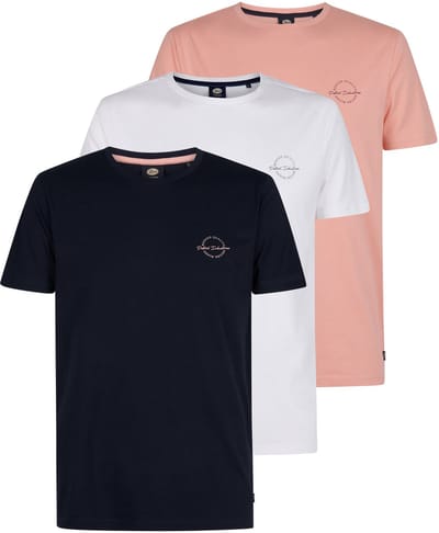 Petrol Industries - Heren 3-pack T-Shirts met logo Fuego - Multicolor - Maat L