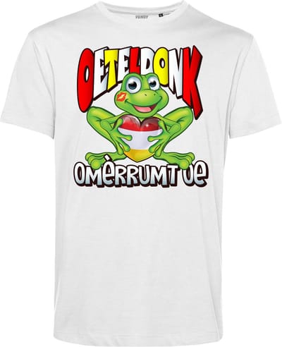 T-shirt kind Oeteldonk Omèrrumt Oe | Carnavalskleding kinderen | Carnaval Kostuum | Foute Party | Wit | maat 68