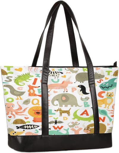 Laptop Draagtas Vrouwen - Canvas Schoudertas - Reizen Kantoor School - Gepersonaliseerde Print - 13-15.6 Inch - Meerkleurig