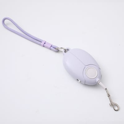 Daity Een verstelbare, oprolbare riem met ingebouwd LED-lampje en afneembare polsband, geschikt voor het uitlaten en trainen van kleine en middelgrote katten en honden (paars).