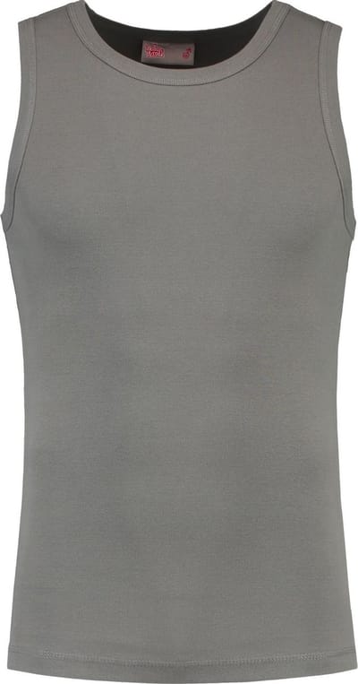 Lemon & Soda rib Tanktop voor heren in de maat S en de kleur parel grijs.