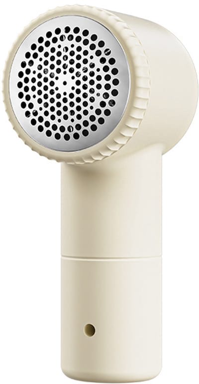 Pluisverwijderaar - 6 RVS Messen - Oplaadbaar - Beige Design - Geschikt voor Truien en Meubels - Draadloos - Veilig Rooster - Lichtgewicht - Eenvoudig te Gebruiken - geelachtig wit