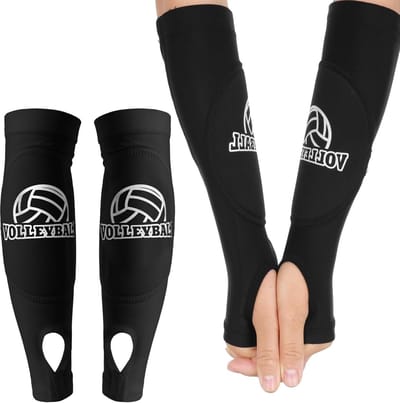 Arm Sleeves - 1 paar - 10,5 × 26,5 cm - Onderarmhoes voor Jeugd (voor passen en smashen) - Volleybal Arm Sleeves - Onderarm Sleeves voor Passen en Slaan - met Beschermende Foam Pads - Geschikt voor Sport en Training - Zwart