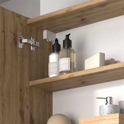 Vicco Edelin Badkamerspiegelkast – 80 x 75 cm met planken Ambachtelijk