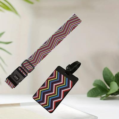2 Pcs (1 sangle de bagage + 1 carte d'embarquement) Sangle de bagage à un personnage de couleur éclair, sangle de bagage à boucle avec verrouillage par mot de passe 2pcs