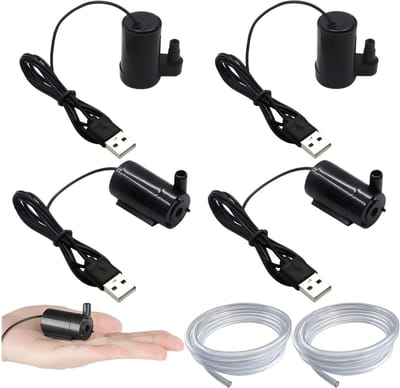 Mini Waterpomp 2.5 - 6 V voor Aquariums, Fonteinen en Watercircuits - 4 Stuks Submersible Pompen