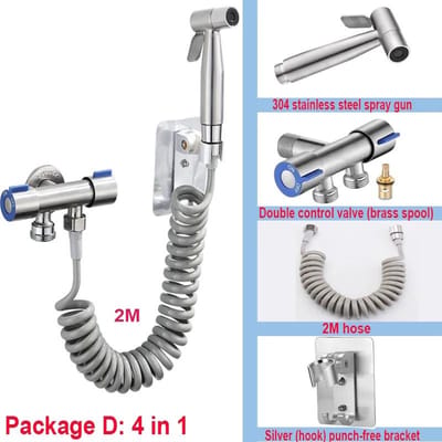 Ensemble de pulvérisateur de Bidet à main, pistolet de pulvérisation en acier inoxydable 304, douche, toilettes à main, robinet de pulvérisation, buse de douche autonettoyante