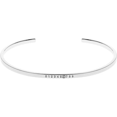Maison Margiela Sm7uy0054 Sv0310 951 Mm6 Gravering Nummering Logo Manchet 3mm Armband SM7UY0054 SV0310 951 (6) white
