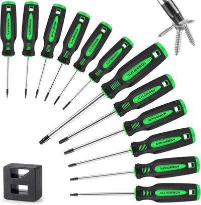 SnelShoppen - 13-delige Magnetische Torx Schroevendraaier Set T5-T40, Star Schroevendraaiers Inclusief Opbergdoos, Perfect voor Klussen en Reparaties