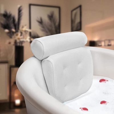 Badkussen Home Spa Badkussen met zuignappen Extra zacht Voor Nek en Rug Kussen voor in Bad Antislip