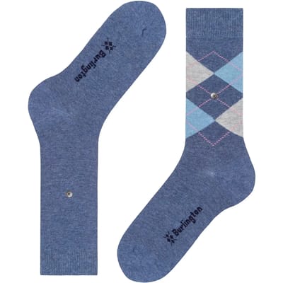 Burlington Everyday 2-Pack gedessineerd katoen multipack sokken dames blauw - maat 36-41