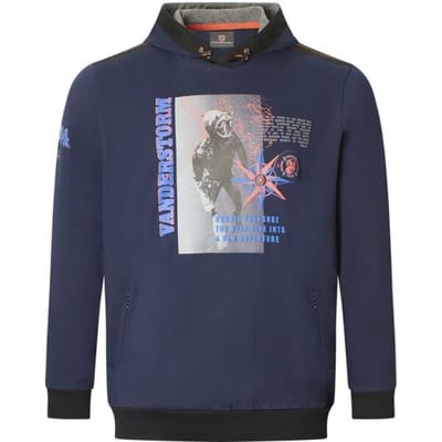 Jan Vanderstorm herren Sweatshirt - 52/54 - donkerblauw - Plus Size