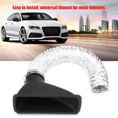 Universele koolstofvezel auto turbo turbine inlaatpijp lucht trechter black