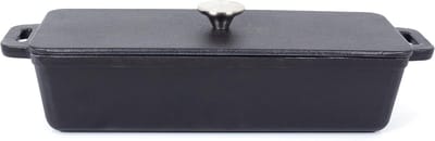 Gietijzeren Pan - Ovenschaal Braadpan - Brood Bakken - Gegoten Gietijzer - 1.5 Liter - Zwart