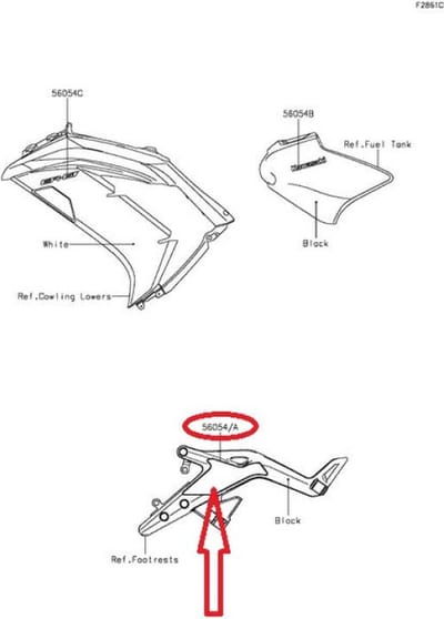 Protection support repose pied AVG pour moto Kawasaki 650 Er6-F 560541068 Neuf