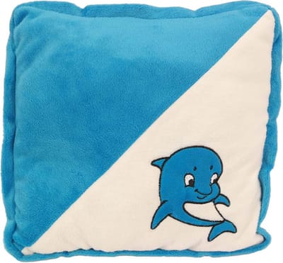 PIA Soft Toys - vierkant pluche Dolfijn kussen - 30 cm