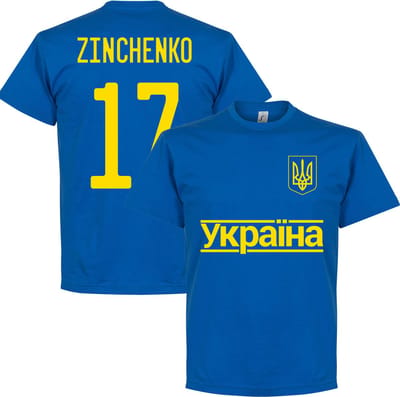Oekraïne Zinchenko 17 Team T-Shirt - Blauw - S