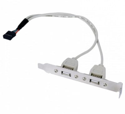 Pin Header bracket USB2.0 (v) - 2x USB-A (v) - 0,25 meter