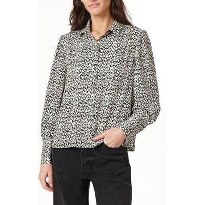 Scotch & Soda Button Up With Gathers Abstract Dots Taglia: L | Magliette intime Outlet | Donna | Bianco