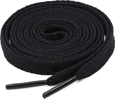 *** 2 Paar Platte Veters Zwart 120cm 6mm - Flat Shoelaces - Schoenveters - van Heble® ***