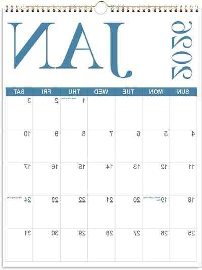 Wandkalender - Hangkalender - Organiseren - Gemarkeerde Feestdagen - 15" x 22" - Vierkleurig