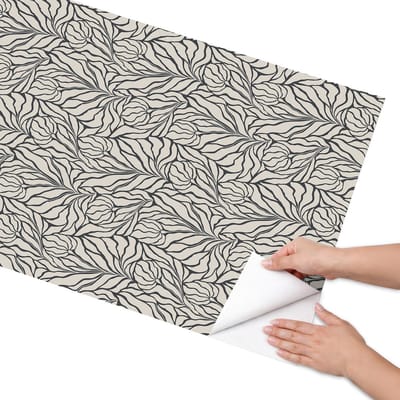 Coloray Meubel Wrap Folie - Beige Meubelfolie - 65x130 cm - Meubel Wrap Folie Samenstelling van de bladeren - Plakfolie Meubels - Minimalist Meubelfolie - Decoratiefolie Zelfklevend - Slaapkamer decoratie - Achtergronden en patronen