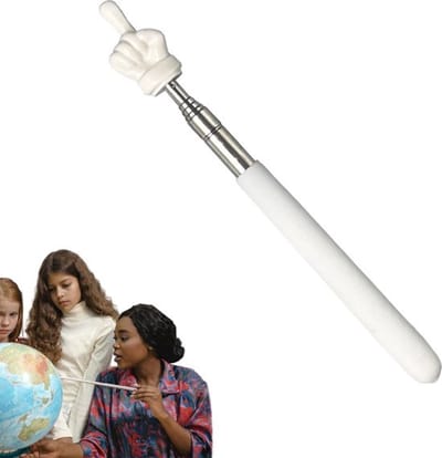 Aanwijsstok - Aanwijsstok Uitschuifbaar - Aanwijsstok Telescopisch - Pointer - Presenter - Aanwijsstick Pen - Aanwijsstok - Aanwijsstok Met Handje - Uitschuifbaar - 17.5-55.5cm - Wit