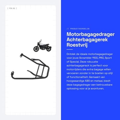 Vt Goods - Motorbagagedrager - Achterbagagerek - Roestvrij staal