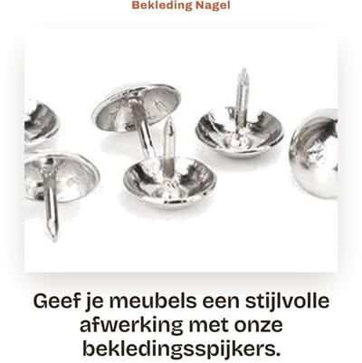 Dailygoods- Kopspijkers 300 Stuks - Bekledingsspijker - Decoratieve Studs - Retro Ijzer - Zilverwit - 9 x 9 mm - Bekledingsspijkers